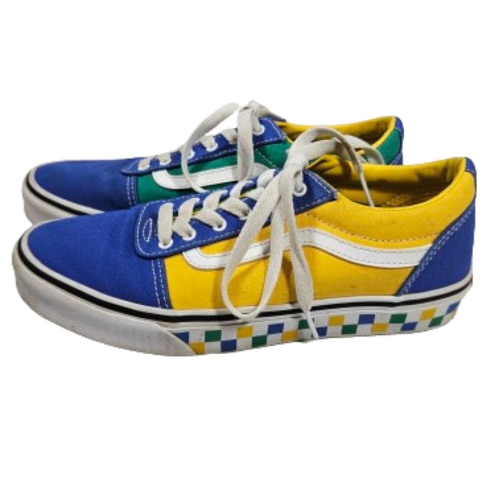 Vans Colorblock Ward Low Checker Tape Multi Color Youth Size 5 Sneakers Skater